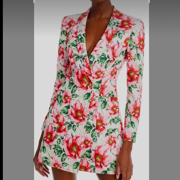 Alice + Olivia Latoya Floral Blazer Mini Dress, High Tea - Picture 15 of 16